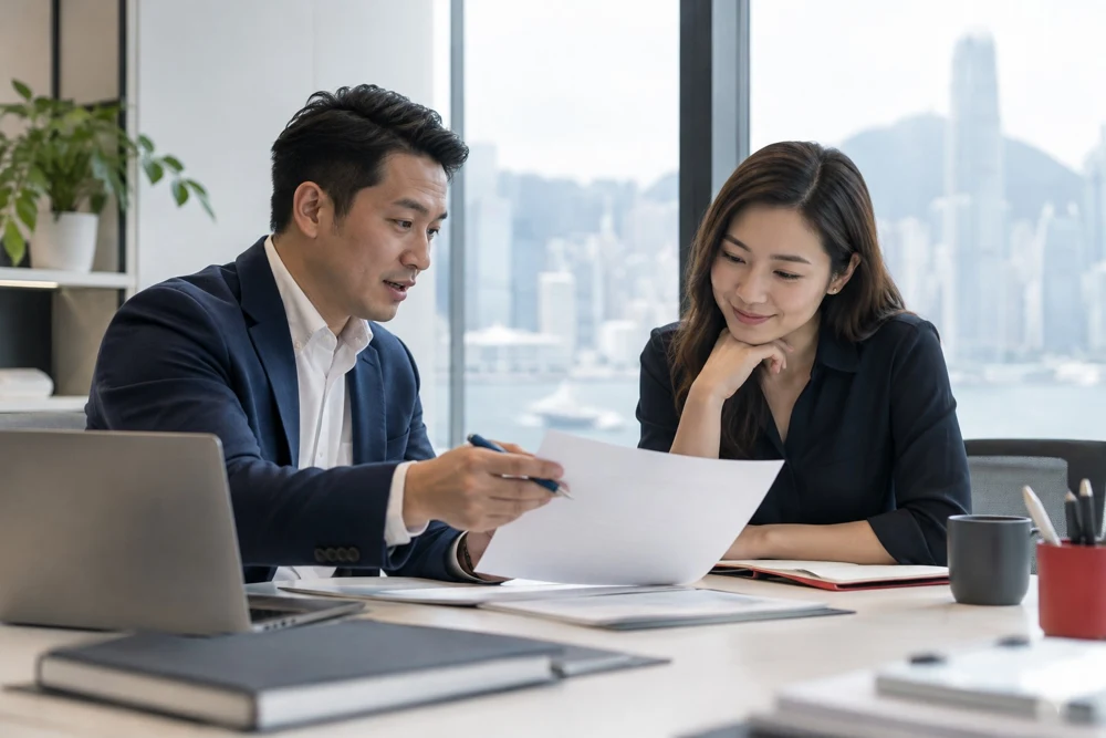 跟進有下一步的香港企業教學情境插圖